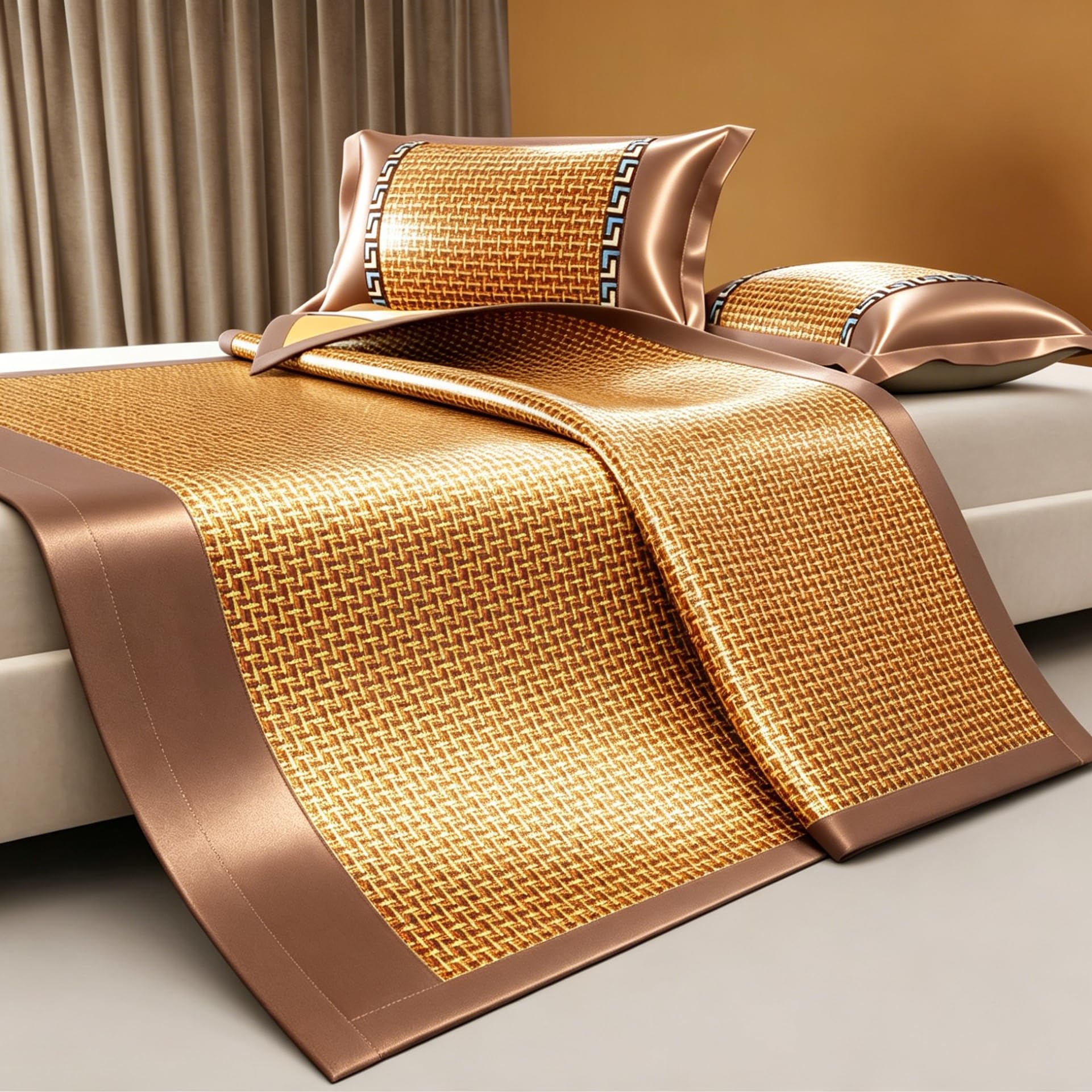 FIgpmwld Foldable Breathable Nonslip Cooling Sleeping Pad Pillowcases, Multicolor, Multiple Sizes(A,200x220cm (78.7x86.6))