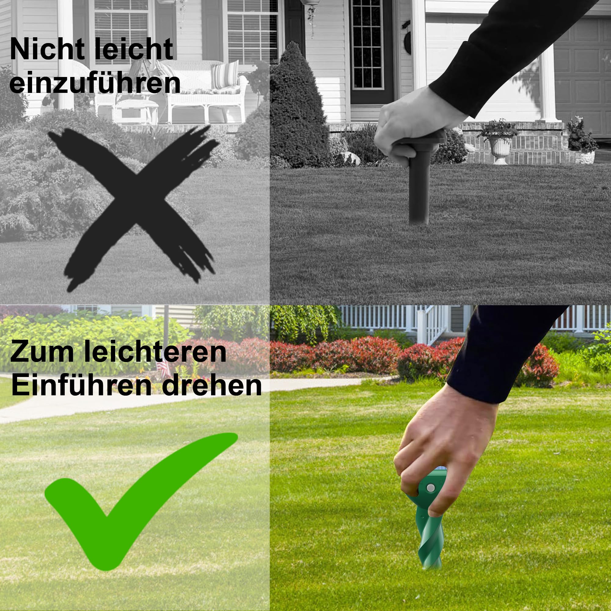Solar Maulwurfschreck 6er Pack für Garten und Rasen, IP67 wasserdichter Maulwurf Vertreiber zur Vertreibung von Wühlmäusen, kabellose Anwendung ohne Chemikalien