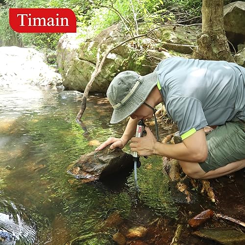 Miniatura 3 de Filtración de 4 etapas, filtro de agua de alto caudal, purificador de agua de supervivencia para kits de emergencia, viajes, camping, senderismo,