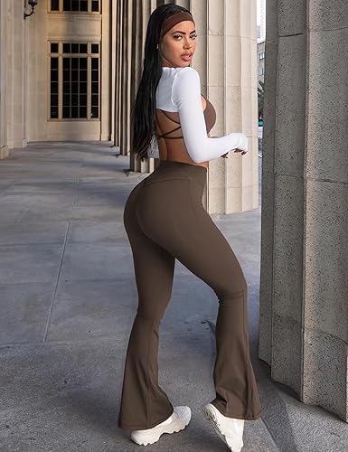 Miniatura 2 de YEOREO Leggings acampanados para mujer, pantalones de yoga Lynnie Bell Bottom de cintura alta, control de abdomen, leggings de entrenamiento