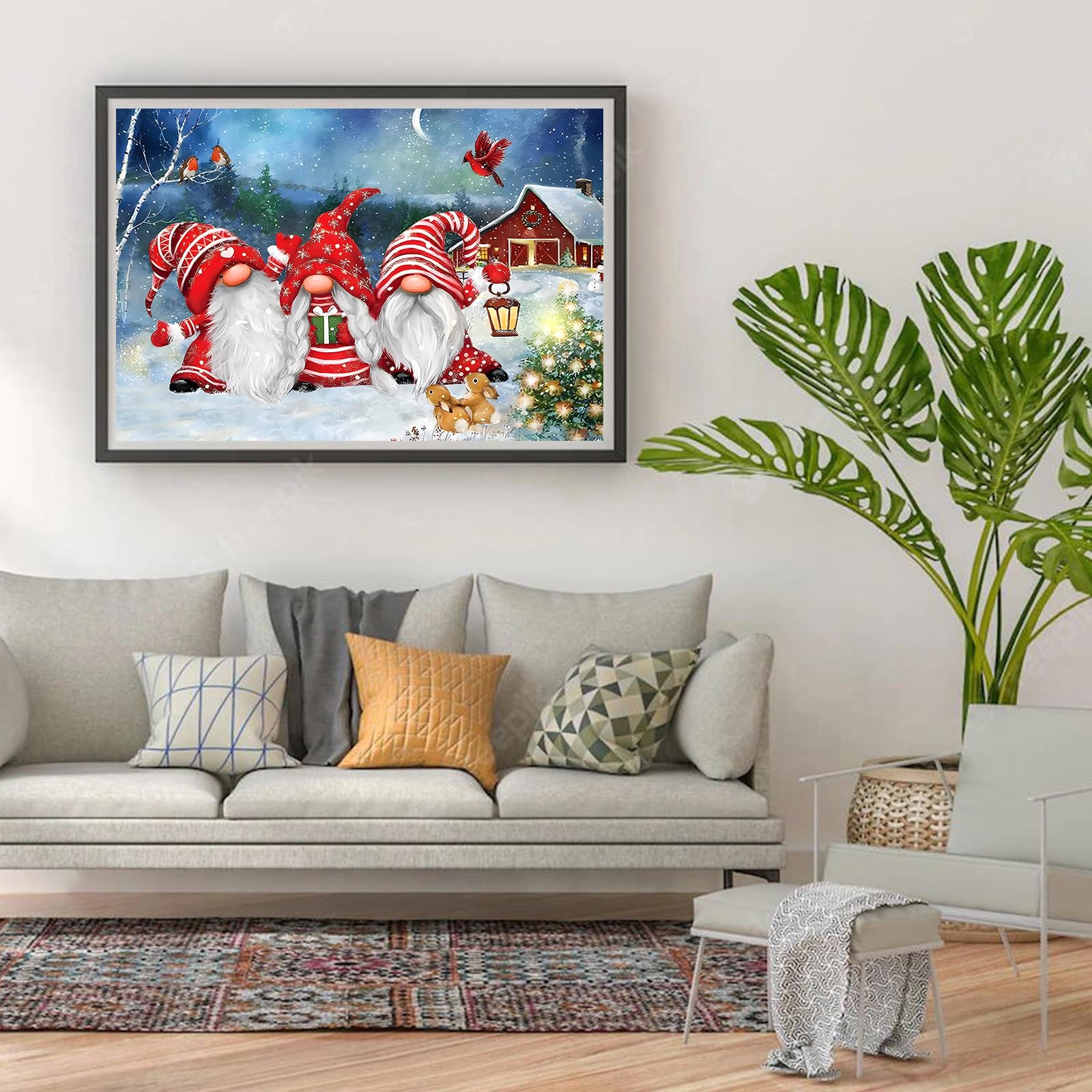 Reofrey DIY Bonhomme De Neige De Noël Diamond Painting Accessoires, Noël 5D Broderie Diamant Kit Complet Point De Croix Strass Diamant Painting, Peinture Diamant Craft Home Artisanat Murale 30x40cm