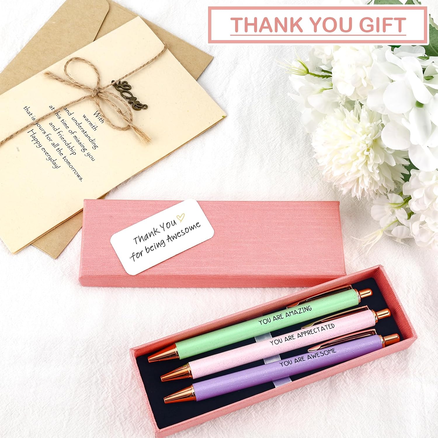 Fancy Pens Sets for Women Thank You Gift Teachers Boss Gifts for Women Office Inspirational Gifts for Coworkers Boss Employee Nurse Cute Pen Set Appreciation Gift Retirement Leaving Job Present - Image 3