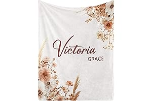 Personalized Baby Blanket with Custom Name, Embroidered Baby Blanket for Boys Girls...