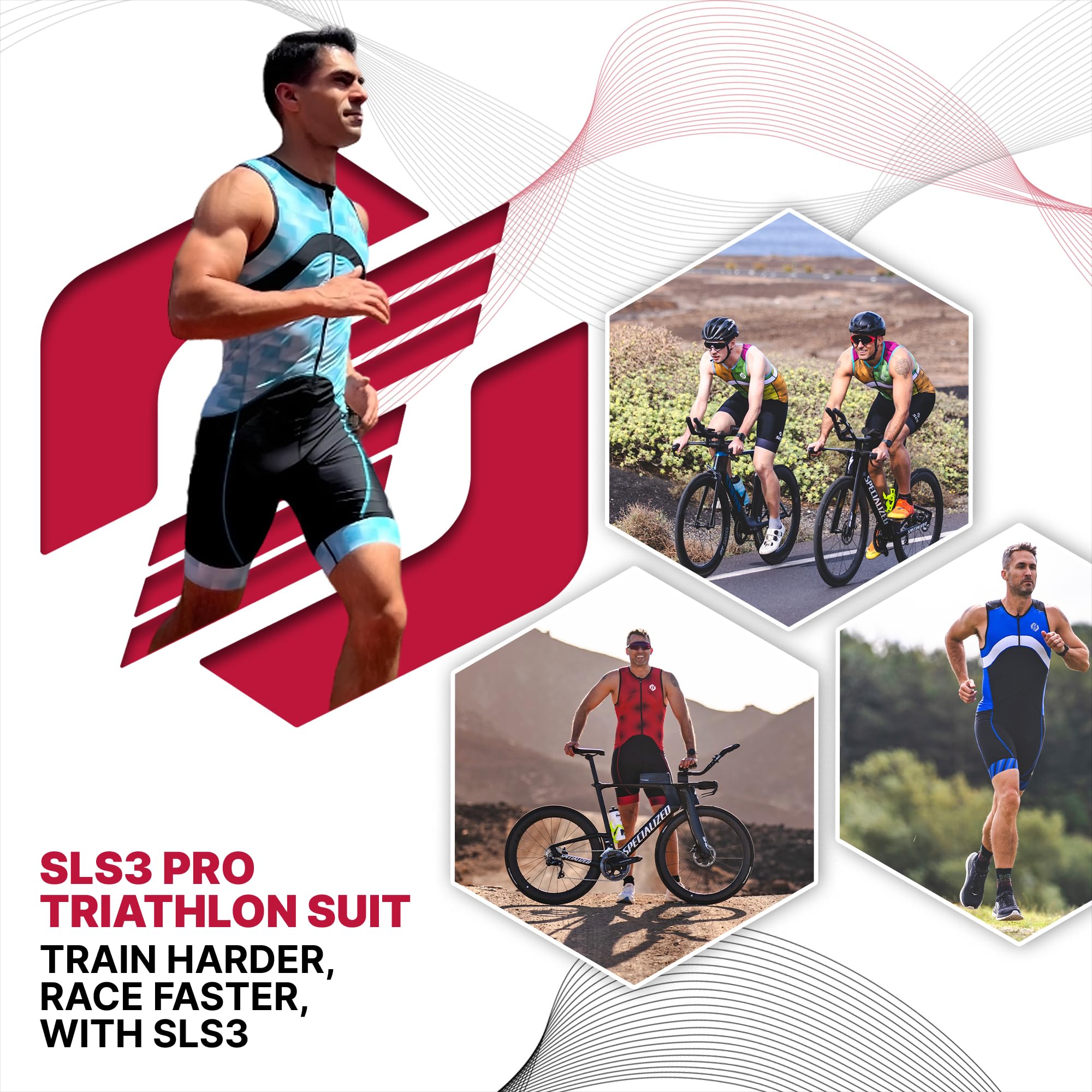 SLS3 Triathlon Suit Mens, Premium Pro Trisuit for Men - Image 3