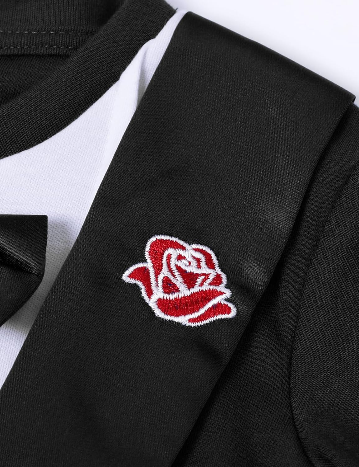 A&J DESIGN Baby Boy Tuxedo Gentleman Footie One-piece Romper with Bow Tie - Image 5