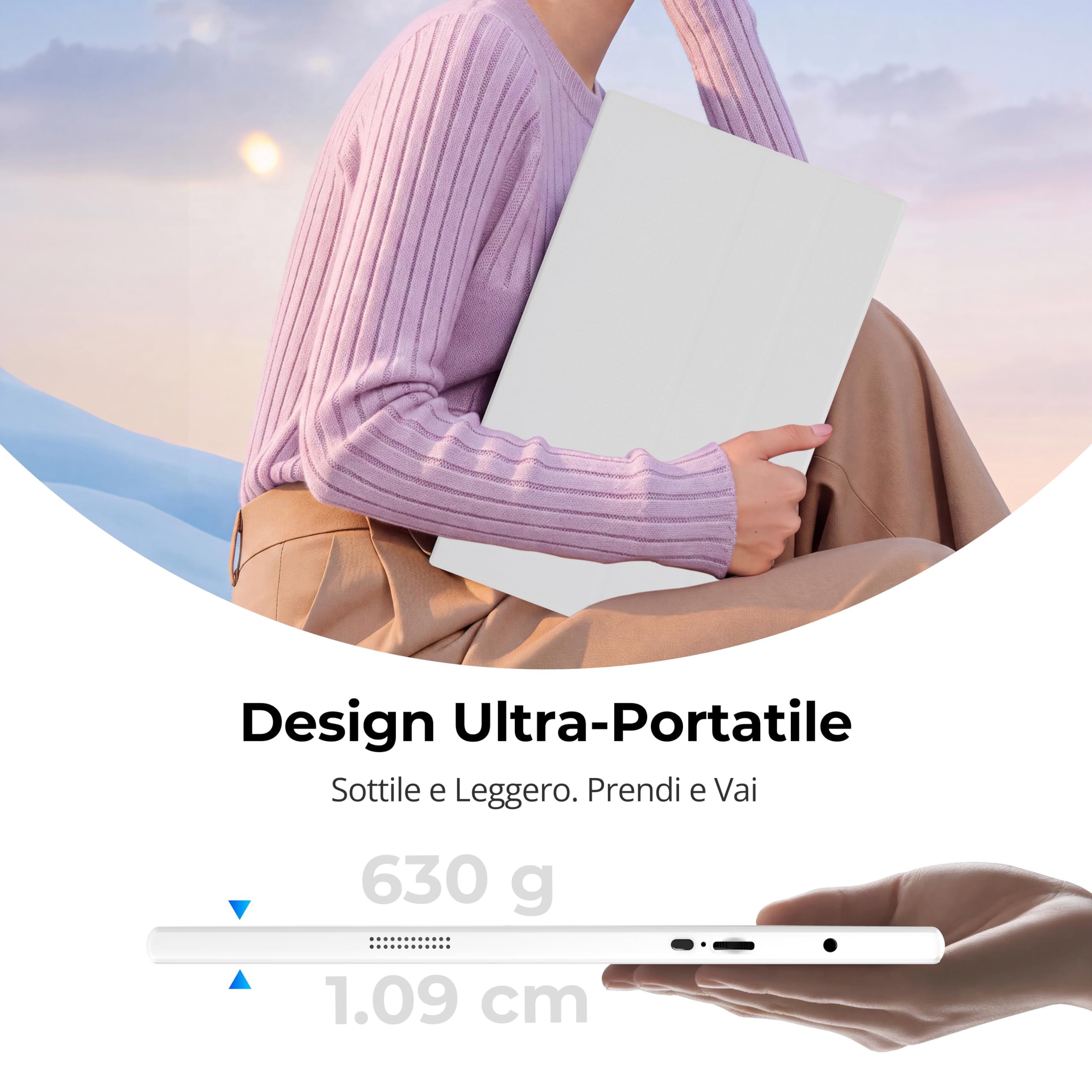UFYQL Monitor portatile 15,6" IPS FHD 1920x1080 | Schermo esterno per notebook leggero, USB-C/Mini HDMI, altoparlanti, custodia intelligente, supporto VESA, compatibile PC, Mac, PS5, Xbox
