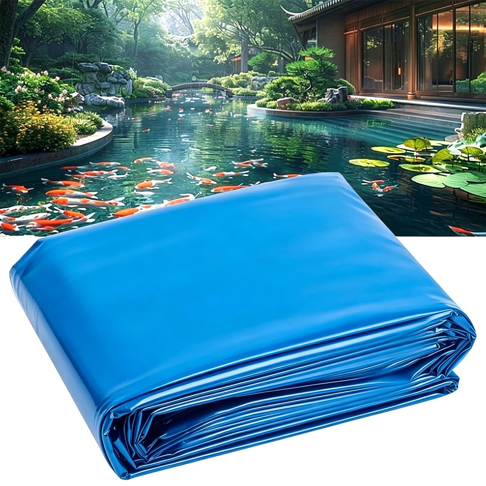 Revestimiento para estanques de 3x6M, 4x10M y 7x12M, Membrana Reforzada de HDPE, Base Flexible e Impermeable para estanques de Peces, Jardines, paisajismo y construcción de Fuentes