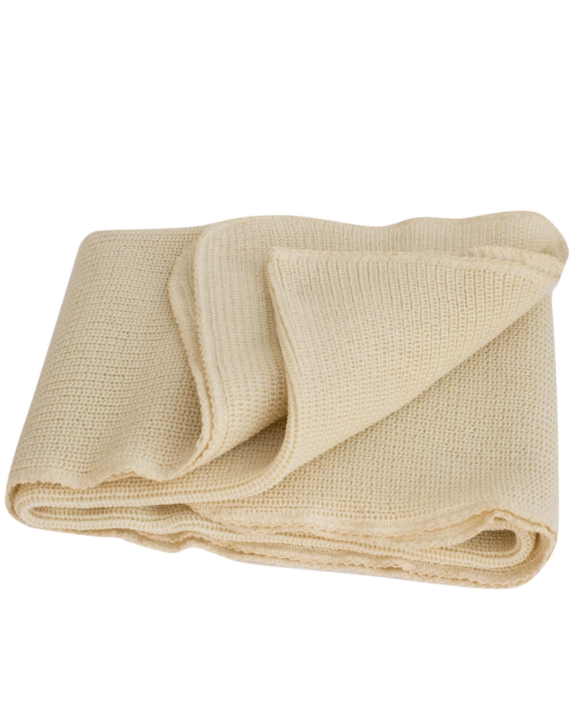 Lilano, Coperta spessa per bambini, 100% lana (kbT), 90 x 85 cm (naturale)