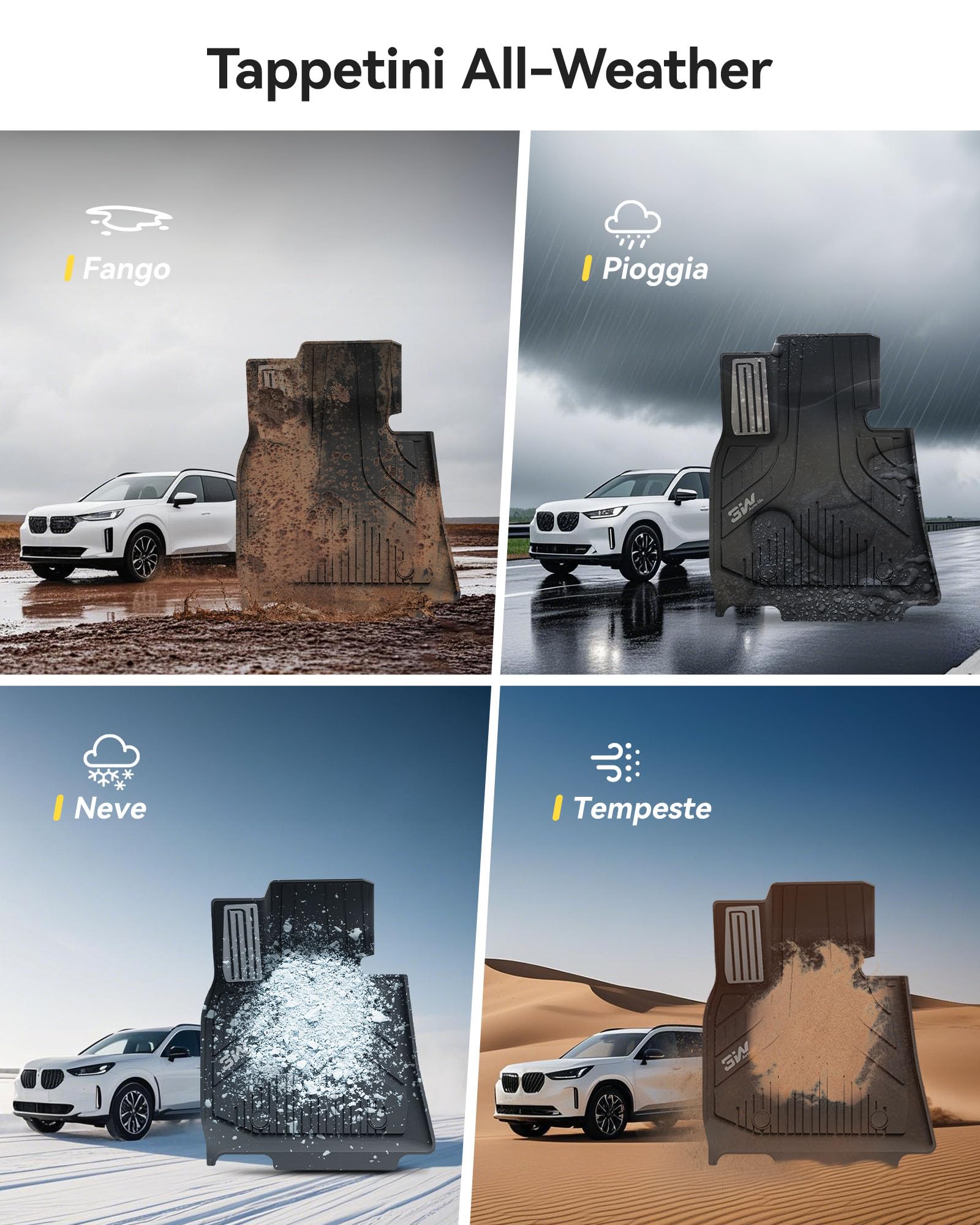 3W Tappetini Compatibile con BMW X3 G45 2025-2026, Facili da pulire Tappetino Antiscivolo per Impermeabili a Copertura Completa Set Adatto a BMW X3, tutte le stagioni Tappeti Auto su Misura in Thorex™