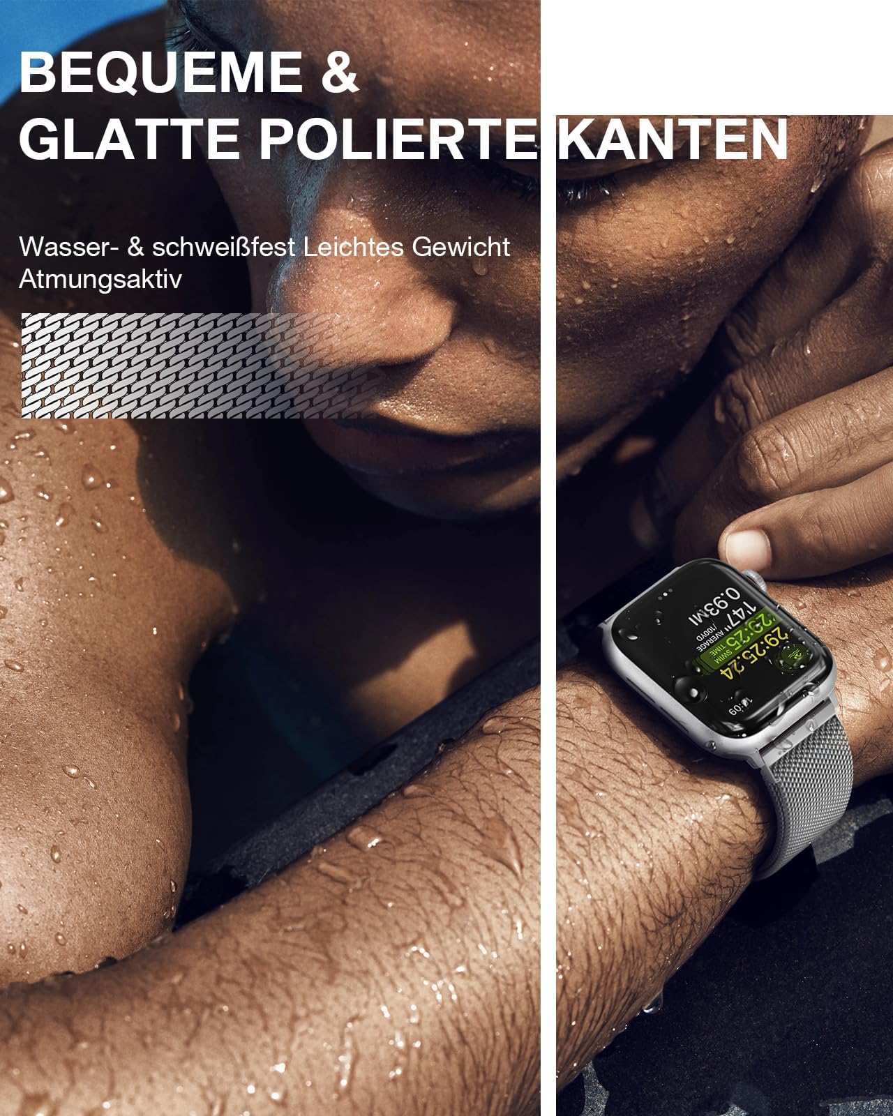OULUOQI Cinturino di ricambio compatibile con cinturino Apple Watch 44mm 46mm(Series 10) 45mm 49mm, bracciali milanesi in acciaio inossidabile per iWatch serie 11 10 9 8 7 6 5 4 3 Ultra3/2/1
