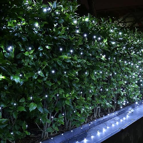 Miniatura 9 de Joomer 360 luces LED de red de Navidad de 12 x 5 pies, 8 modos de luces de malla conectables, temporizador, impermeable para árboles de Navidad,