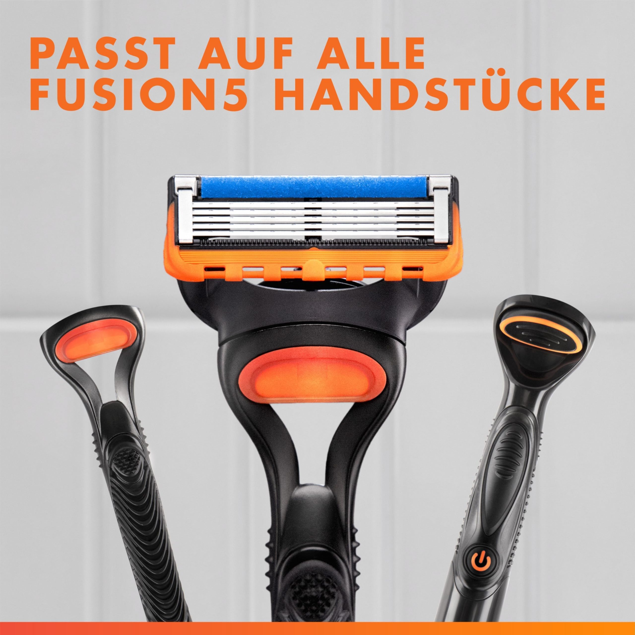 Gillette Fusion 5 Original Rasierklingen Herren, 18 Stück, Orange, Nassrasierer mit Gleitstreifen