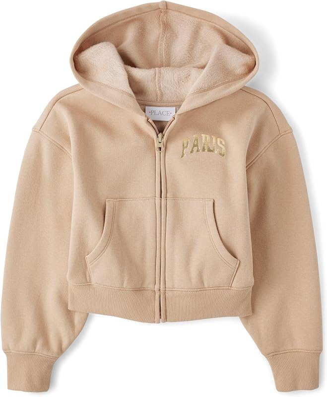 Girls' Long Sleeve Hooded Fleece Full Zip Up