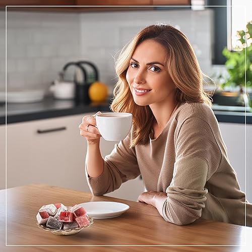 Miniatura 3 de Eastanbul Dulces turcos tradicionales con 5 sabores de fruta fresa, melocotón, melón, naranja y mora, delicias turcas surtidas de dulces extranjeros