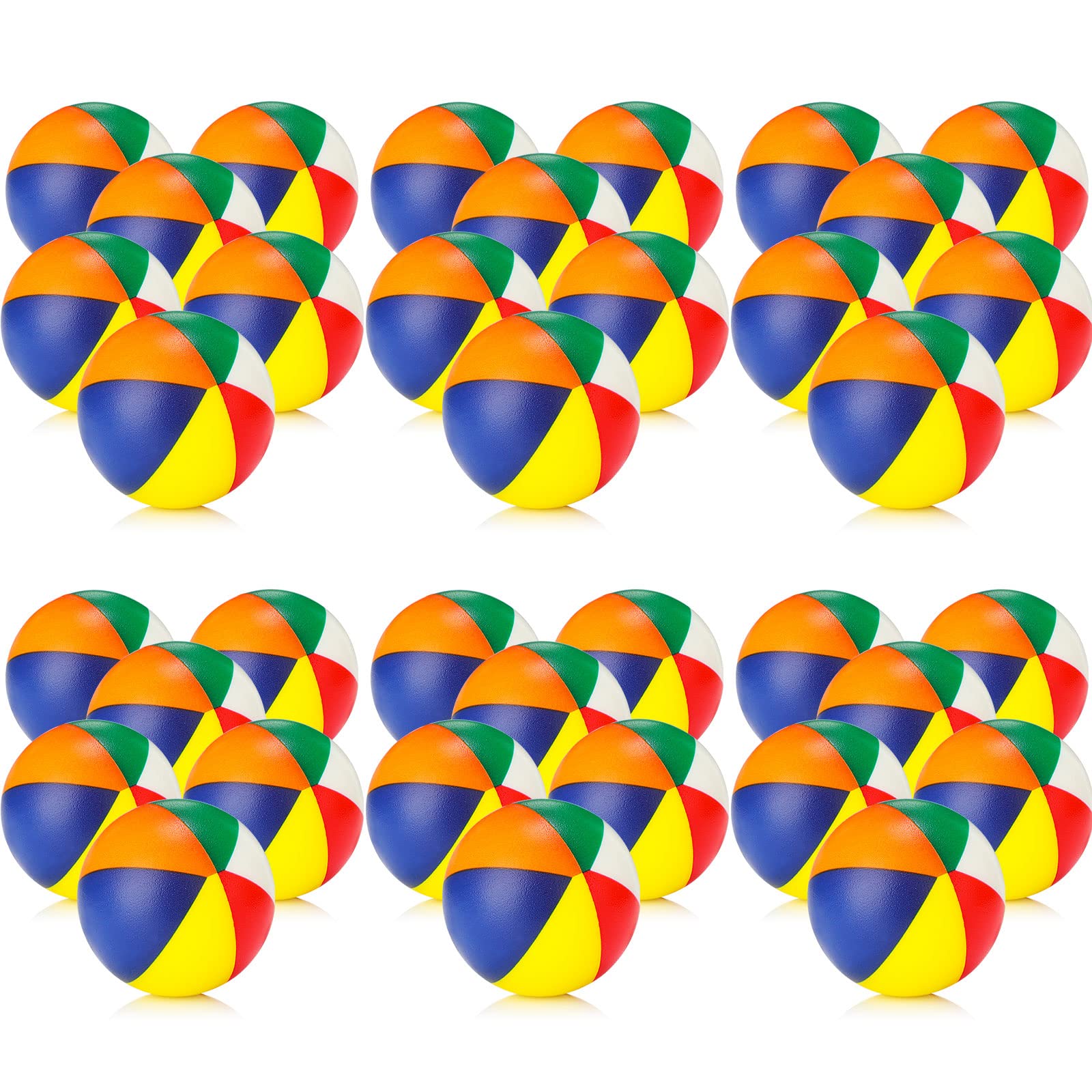 36 bolas de estrés para la playa de 2.5 pulgadas, mini bolas de alivio del estrés, arcoíris, juguetes para apretar, juguete de espuma de poliuretano para niñas, niños, adultos, playa, cumpleaños,