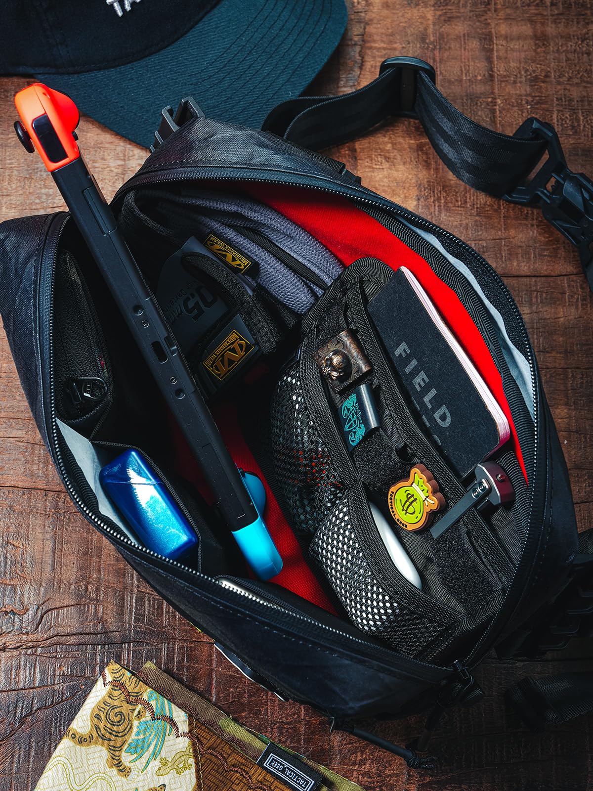 TACTICAL_GEEK TCM8 - Tablero organizador EDC, tablero tejido elástico antideslizante, panel de inserción de bolsa de utilidad para equipo pequeño, accesorios de mochila con bolsillo abierto y bolsillo