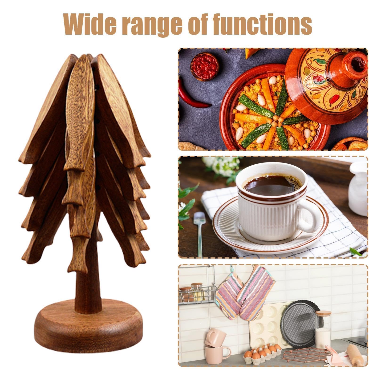 Dessous De Plat Pour Plats Chauds, Dessous De Plat Pour Casseroles Et Poêles Chaudes, Tapis Chauds Pour Comptoirs, Dessous De Verre Et Panier De Rangement, 1 Lot De 4 Supports De Casseroles