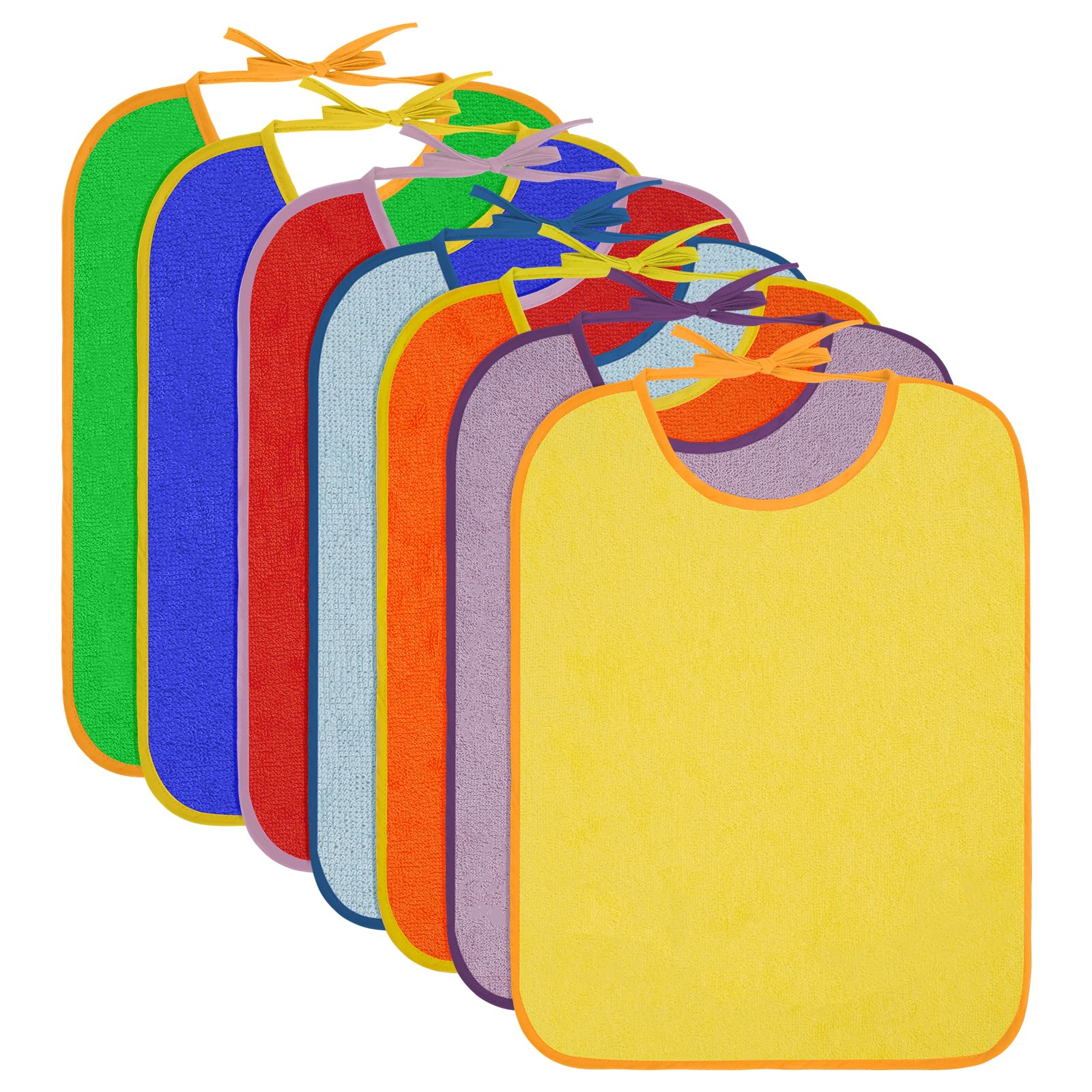 HOTUT Baby Lätzchen, 7 Stück Babylätzchen aus Baumwolle, Frottee Lätzchen, Wasserdicht Kleinkind Fütterlätzchen, Sabberlätzchen für Baby Jungen und Mädchen Kleinkinder-Schmutzabweisender Stil