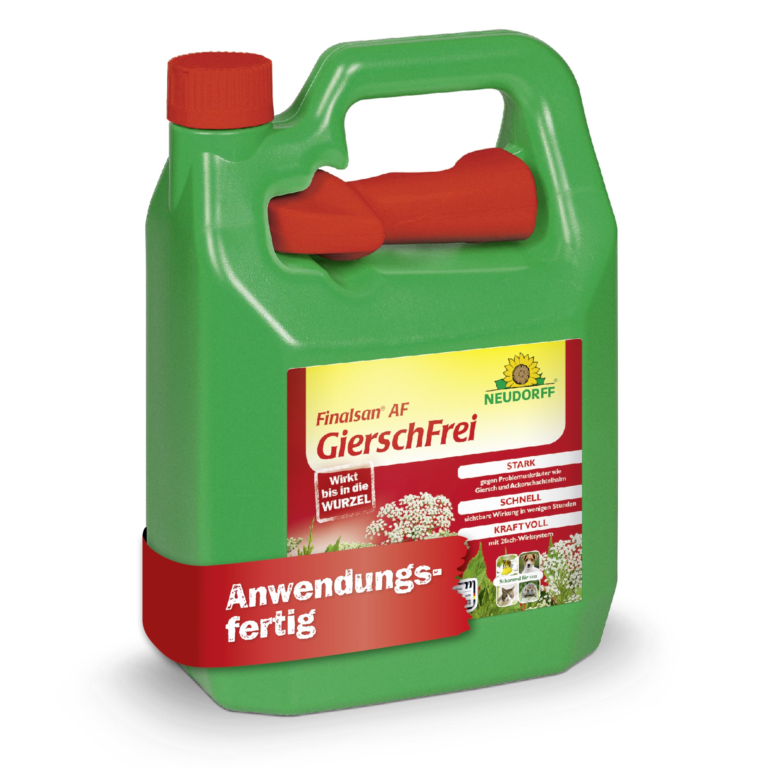 Neudorff Finalsan AF GierschFrei – Schnell wirkender Unkrautvernichter gegen Giersch und Ackerschachtelhalm für 100 m². Wirkt bis in die Wurzel, 3 Liter
