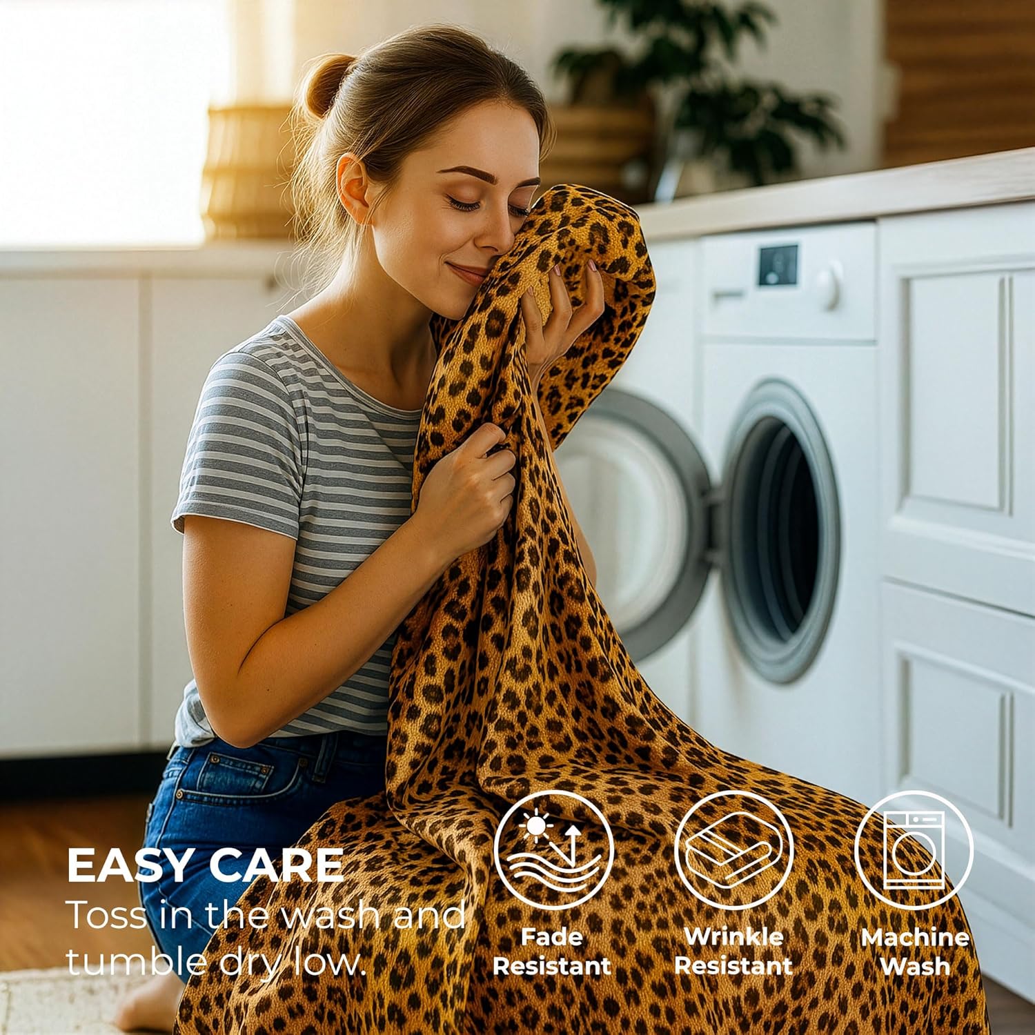Satin Sheets Queen [4-Piece, Gold Leopard] Hotel Luxury Silky Bed Sheets - Extra Soft 1800 Microfiber Sheet Set, Wrinkle, Fade, Stain Resistant - Deep Pocket Fitted Sheet, Flat Sheet, Pillow Cases