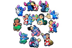 12Pcs Cartoon Lilo and Stitch Crocs Charms
