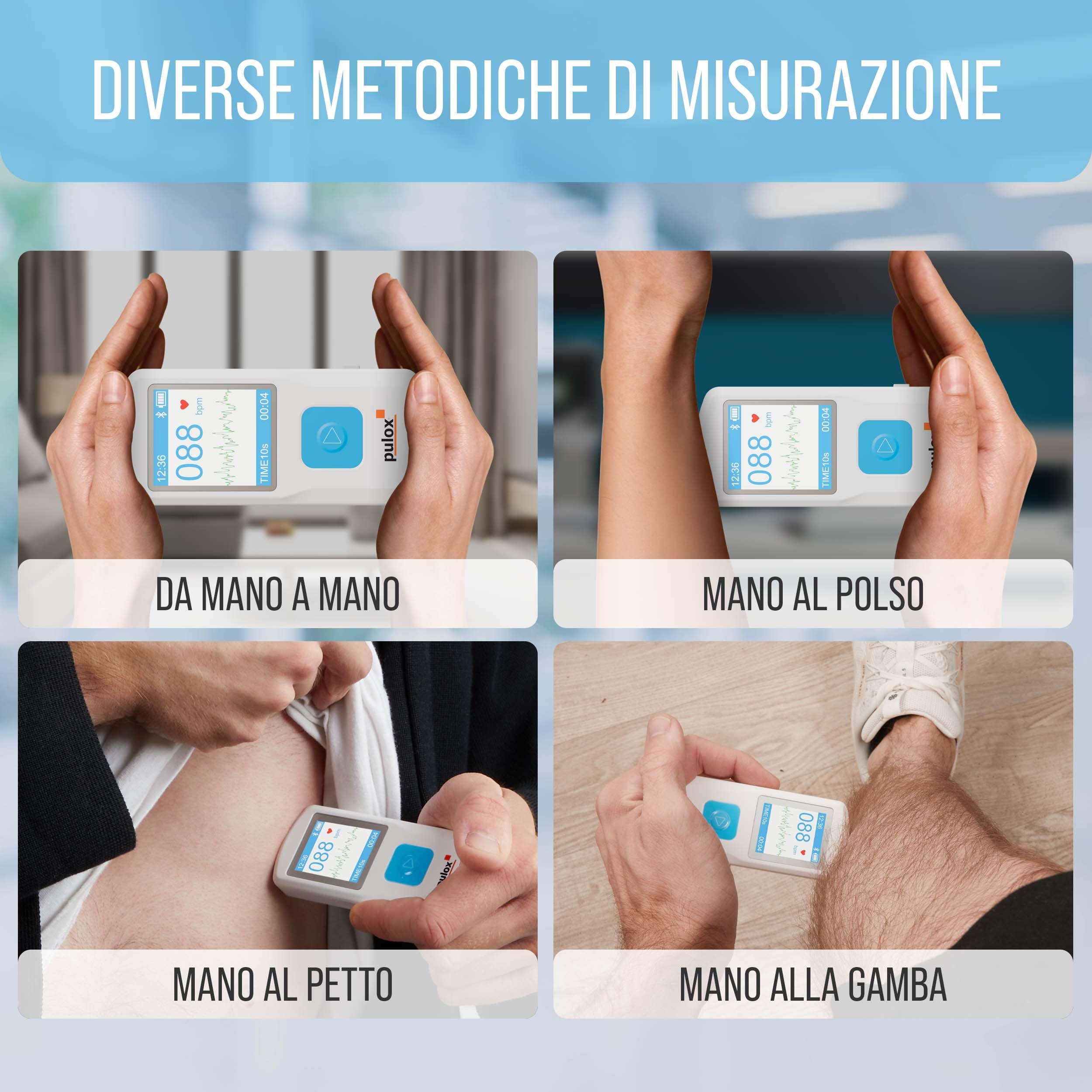 Pulox PM10 - Dispositivo ECG monocanale mobile - Monitor ECG con analisi, USB, app per smartphone e software per PC