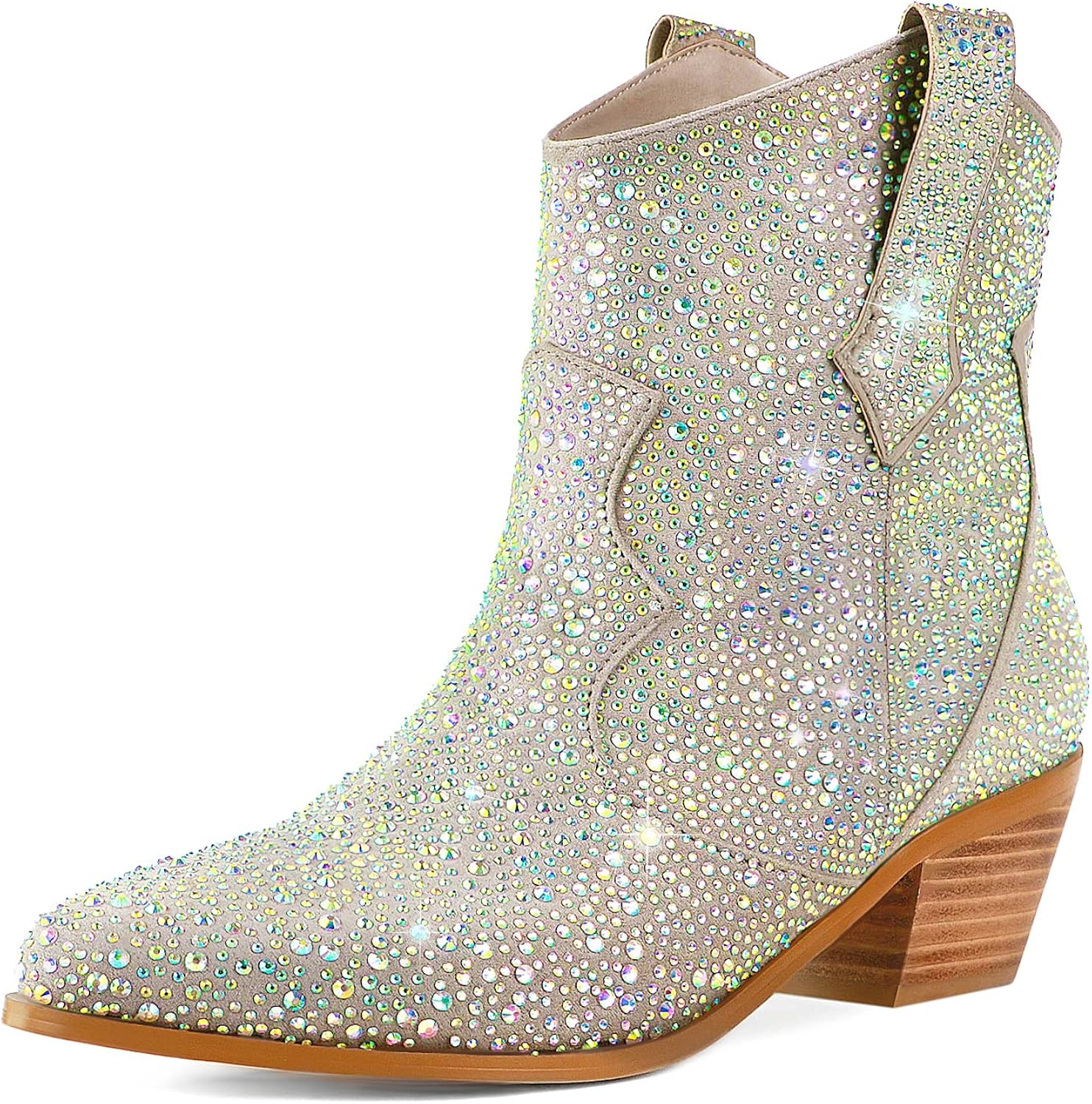 Touslecos Sparkly Cowgirl Boots Glitter Western Boot for Women Glitter