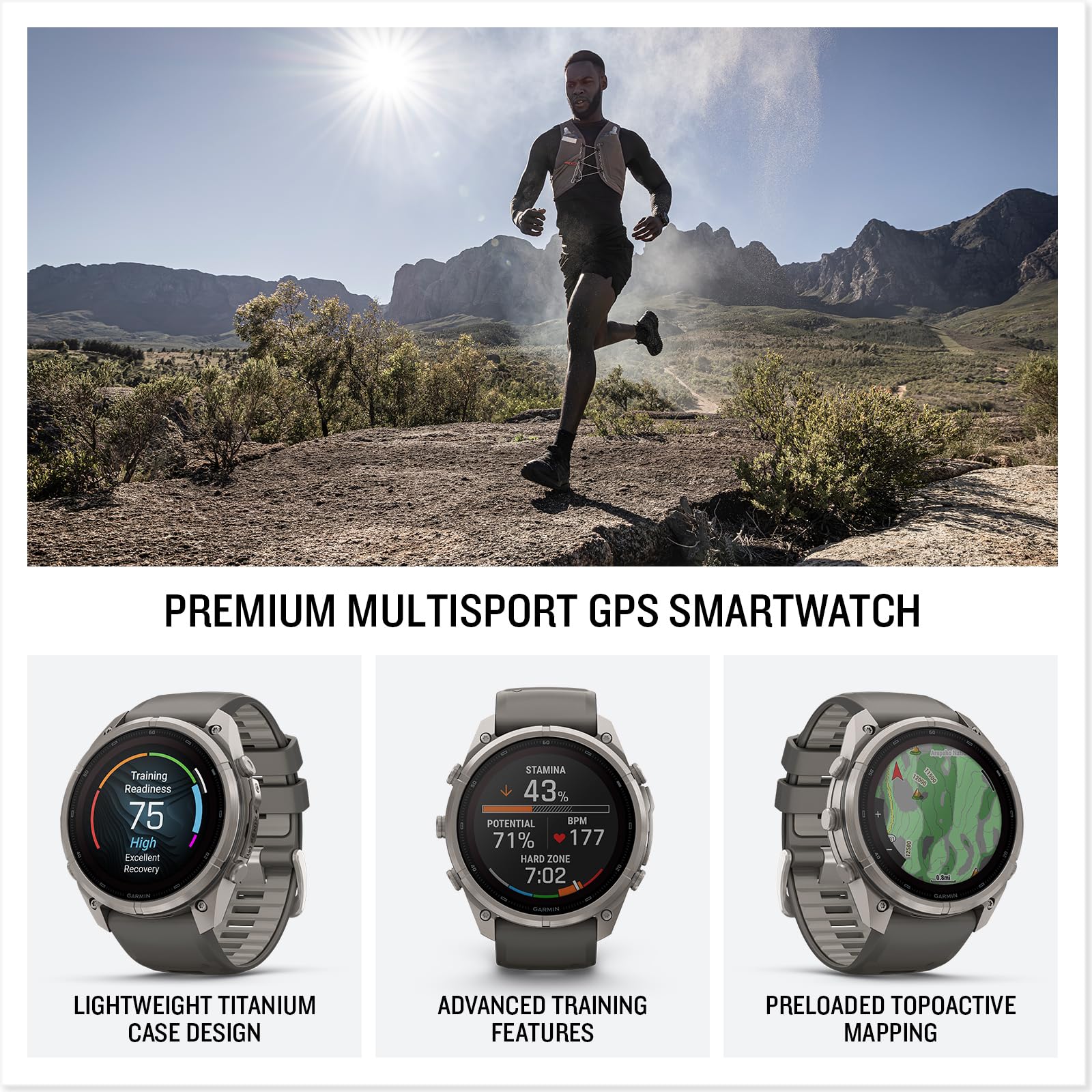 Garmin fēnix® 9 Pro Solar, Titane, 51 mm, Graphite/Noir