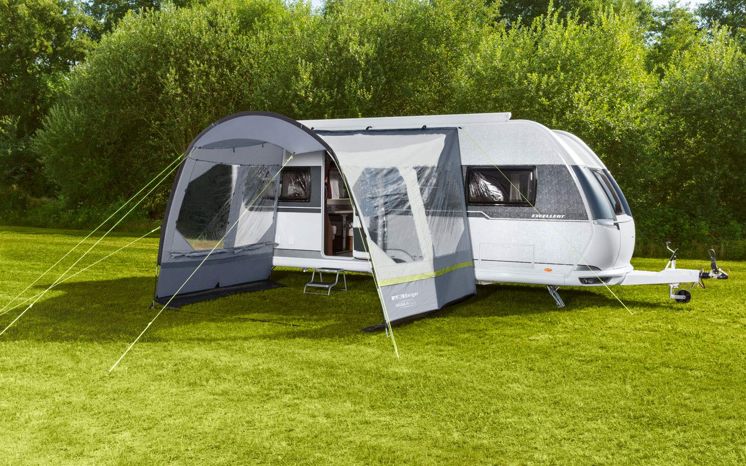 BERGER Sigma II Vorzelt Wohnwagen mit UV Schutz 50+ | Wasserabweisendes Busvorzelt | Sonnensegel, Sonnenvordach, Windschutz und Regenschutz für Auto/Wohnwagen