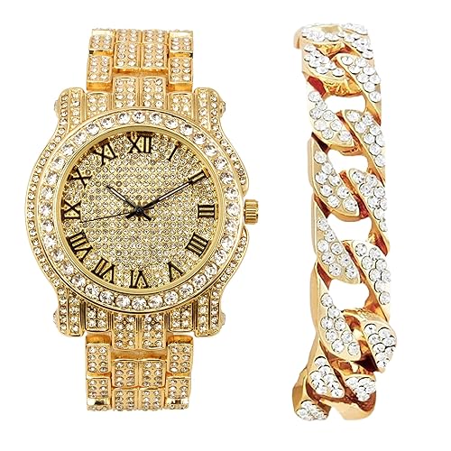 Charles Raymond Bling-ed Out Silver Round Luxury Mens Watch w/Bling-ed