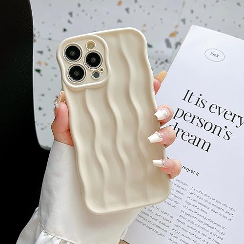 Miniatura 9 de XIZYO Funda para iPhone 13 Pro Max de 6.7 pulgadas con bonito patrón de ondas de agua, funda para teléfono con borde ondulado, funda de silicona