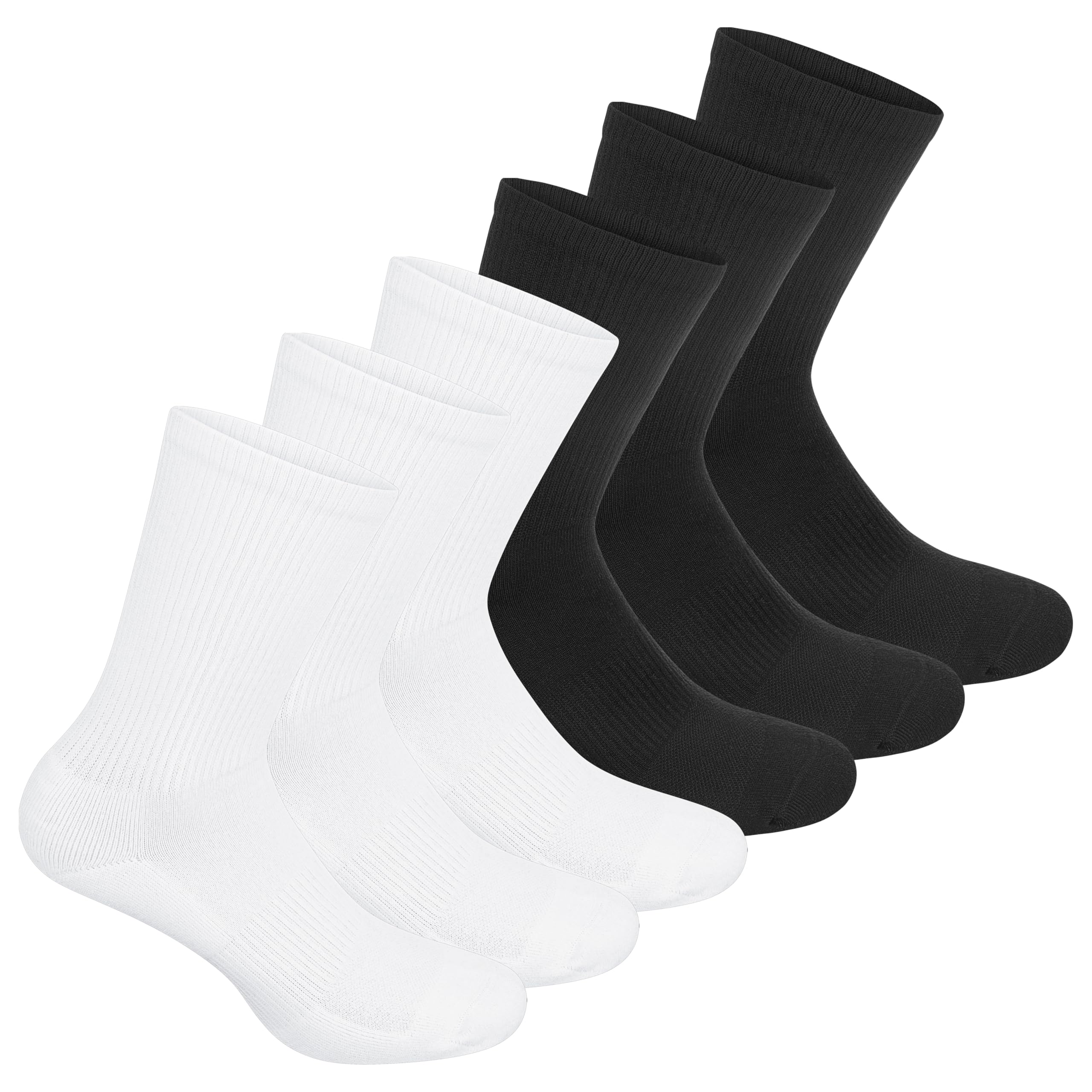 NYME Tennissocken Damen Herren 6-10 Paar - Socken Herren Atmungsaktive & Gepolsterte Sportsocken - Baumwolle Schwarze und Weiße Socken - 4 Größen (35-50)