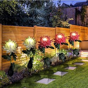 1Pcs Chrysanthemum Plug-in Solar Lights Outdoor Garden Decorative Waterproof Solar Garden Lights Landscape Lights Solar Outdoor Lights for