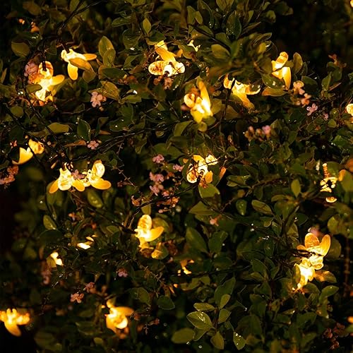 Miniatura 5 de Guirnalda de luces solares para colibrí al aire libre, impermeable, 20 luces LED solares de 19.6 pies para jardín con 8 modos de iluminación, luces