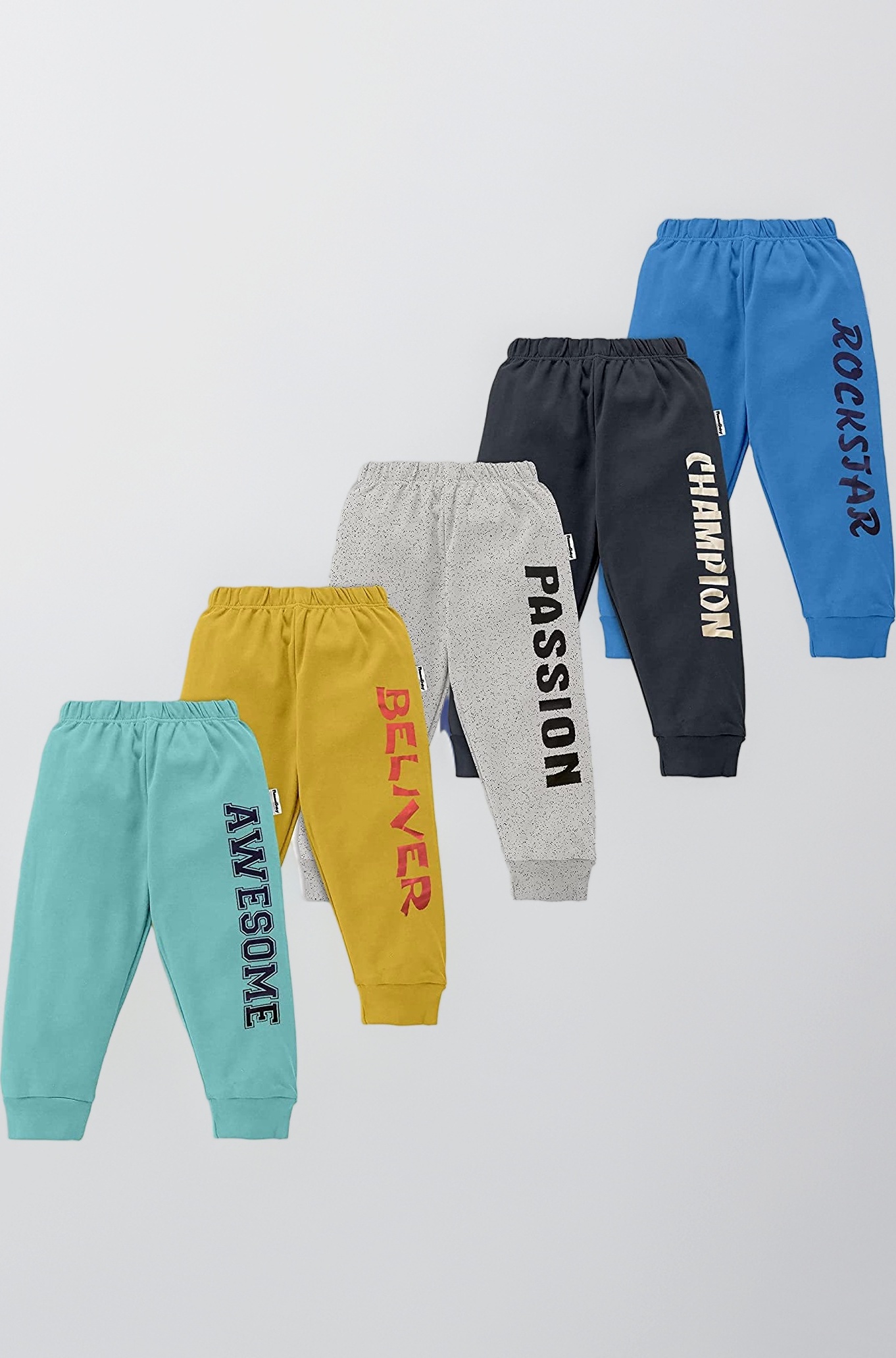 NammaBaby Baby Boys Regular Fit Mid Rise Cotton Printed Track Pants Trackpants (Assorted Prints)