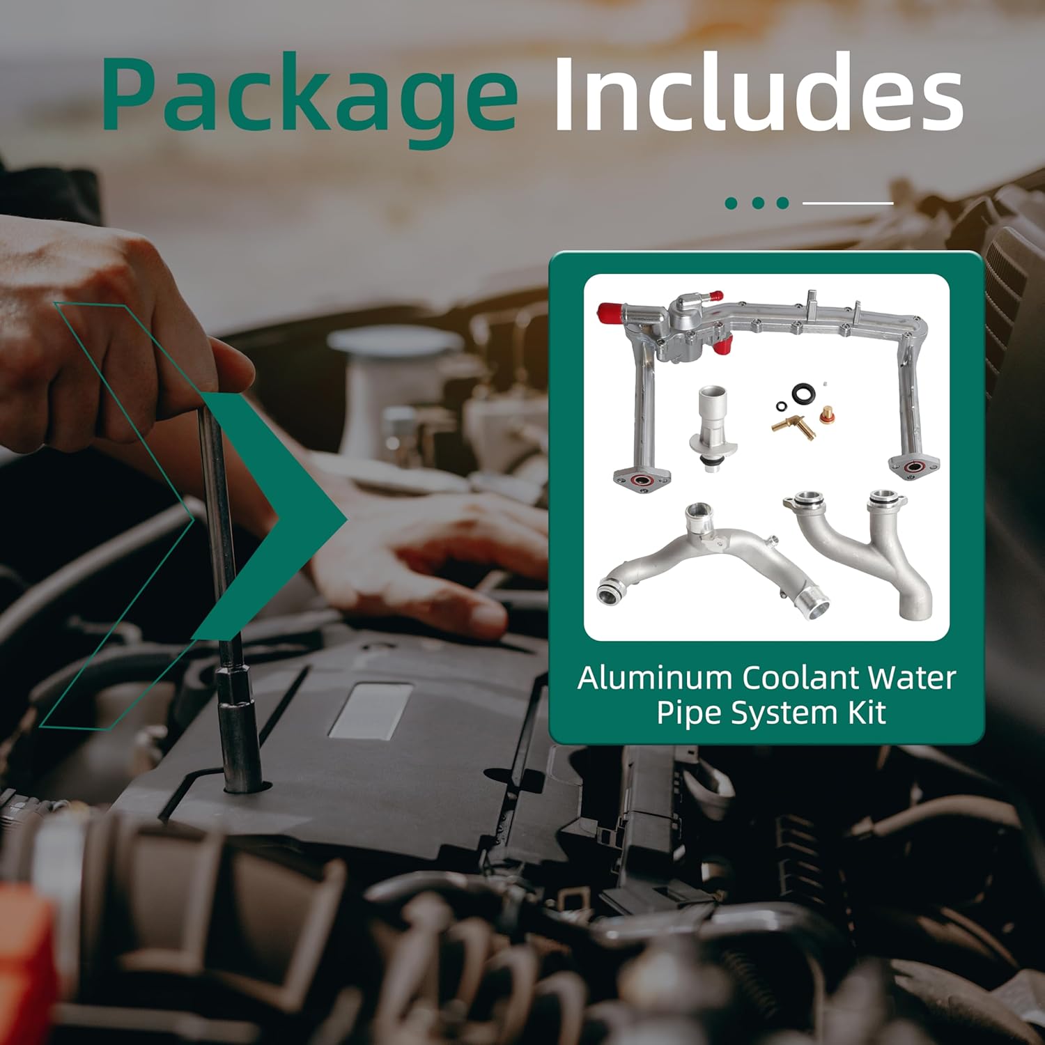 Aluminum Coolant Water Pipe System Kit for Land Rover for Range Rover Sport LR4, for Jaguar XF XJ XE 3.0L V6, OE LR109401 LR092992 LR090630 LR049990