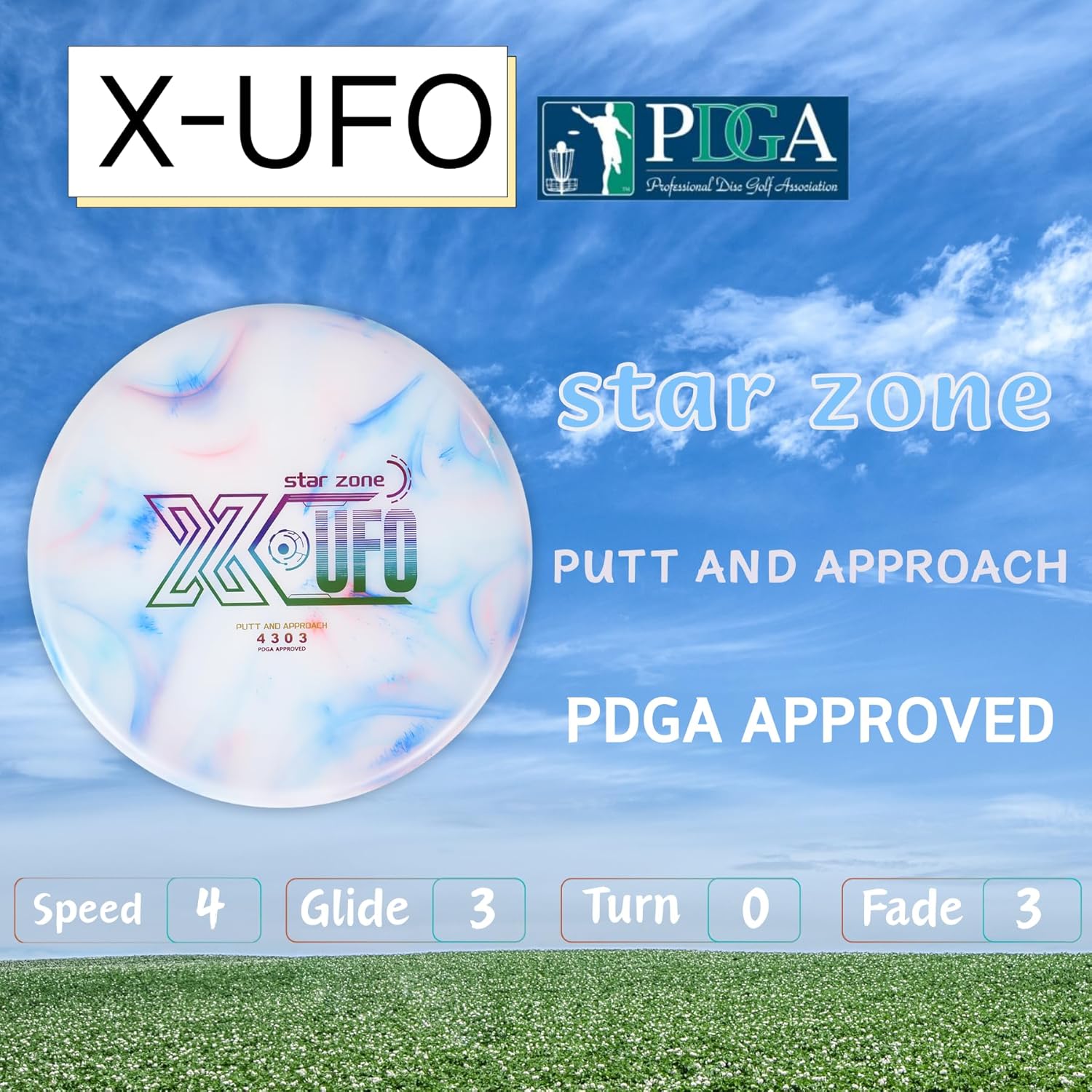 X-UFO Disc Golf Set - Disc Golf Starter Set, Includes 1 Putter, 1 Driver, and 1 midrange disc, Weighing 170-178 Grams. Suitable for Beginners and Professional disc Golf tournaments