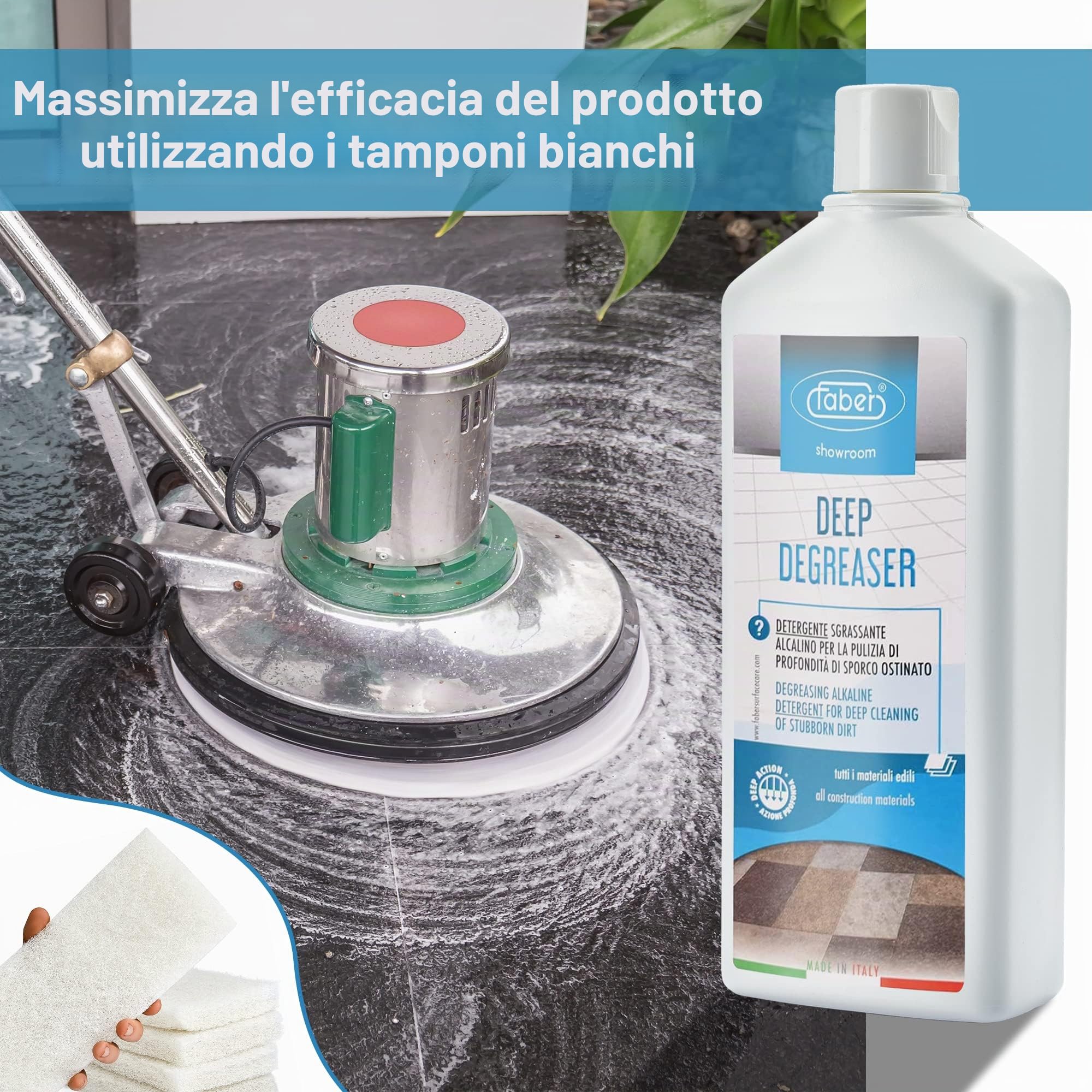 Faber Deep Degreaser Flacone da 1 litro Detergente Alcalino Sgrassante