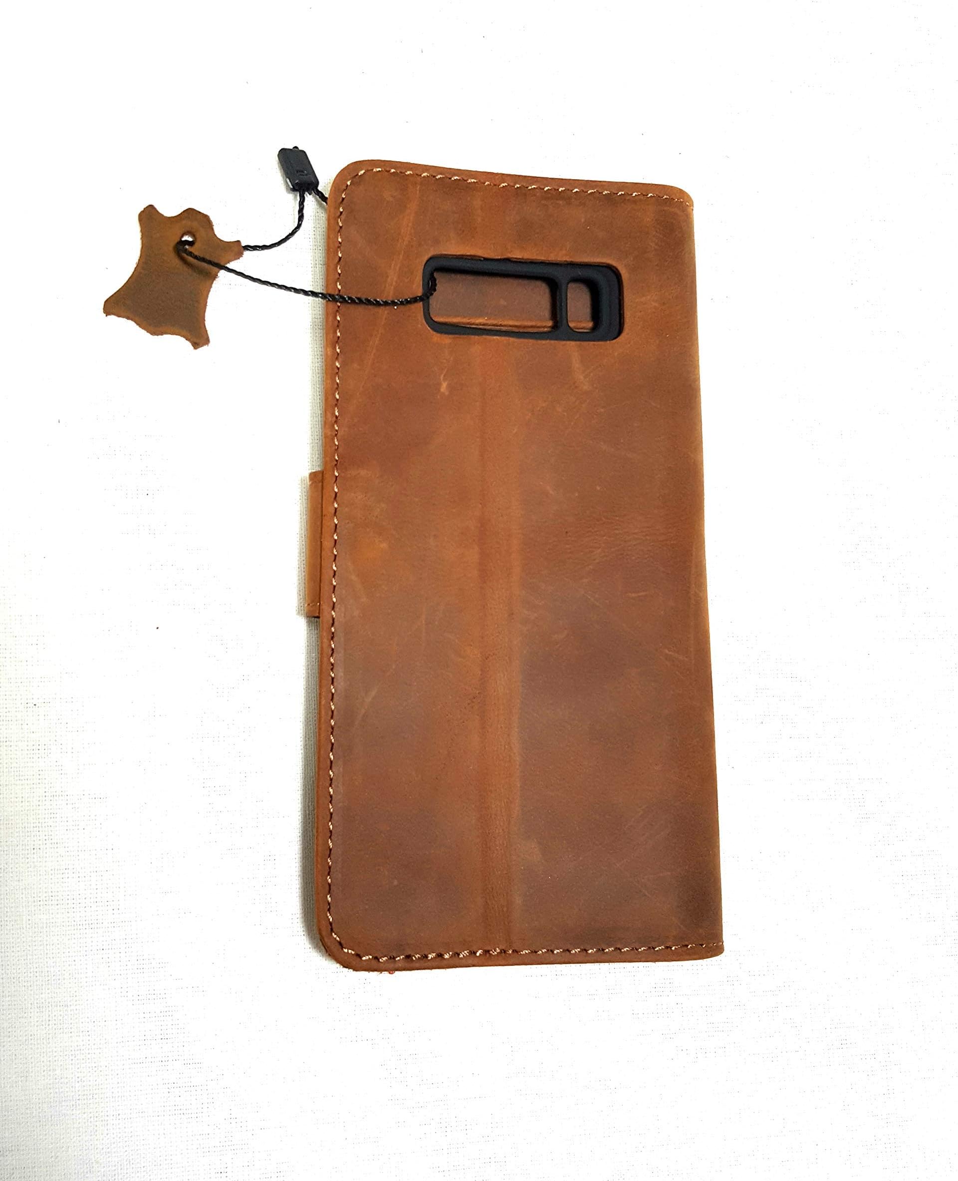 Samsung Galaxy Note 8 Compatible Crazy Leather Walletcase Worn Brown Protective Cover