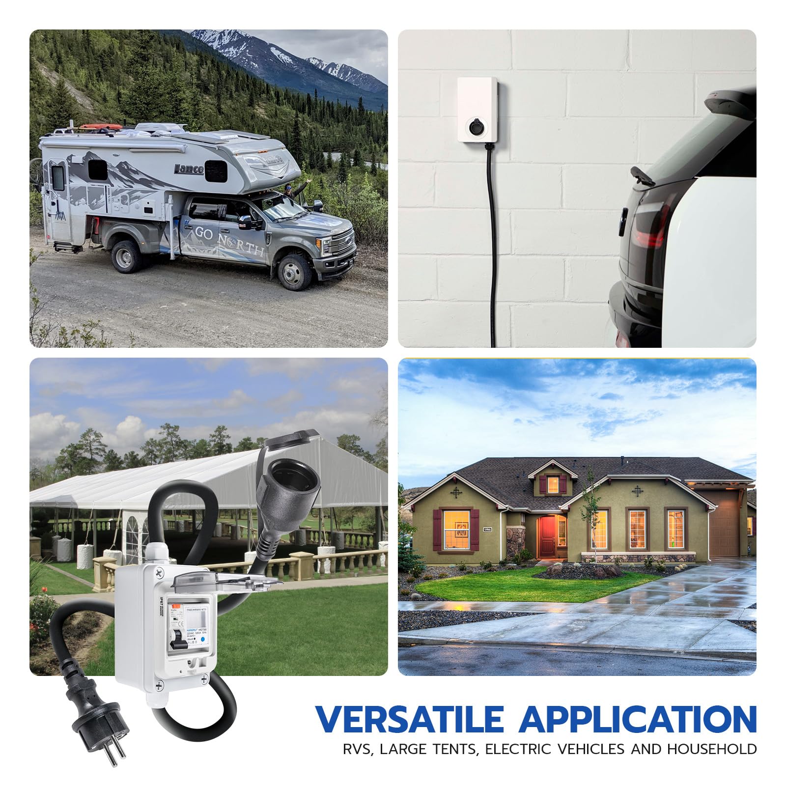 230VAC 16A Mobiler Digitaler Stromzähler für Steckdose mit FI Schutzschalter Typ A,230V IP44 Schuko Stecker,Zwischenzähler Strom mit IP67 Stromzählergehäuse