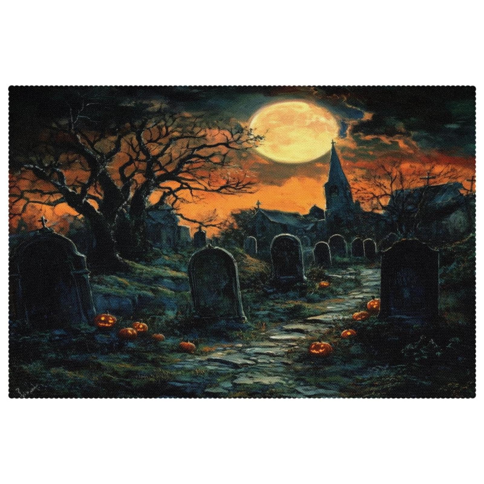 Set de table antidérapant et résistant à la chaleur au motif citrouille d'automne