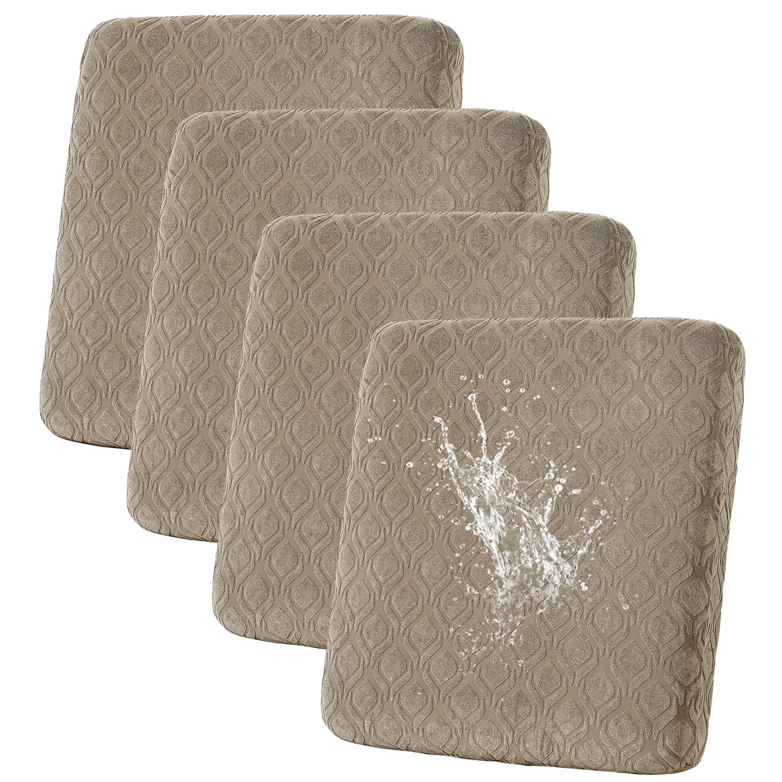 SHANNA Sofa Seat Cushion Slipcovers: 4Pcs Modern Printed Couch Cushion Cover Waterproof Patio Cushions Super Soft Couch Cushion Slipcovers,for Sofa Pets (Tau Tan) โ image 1