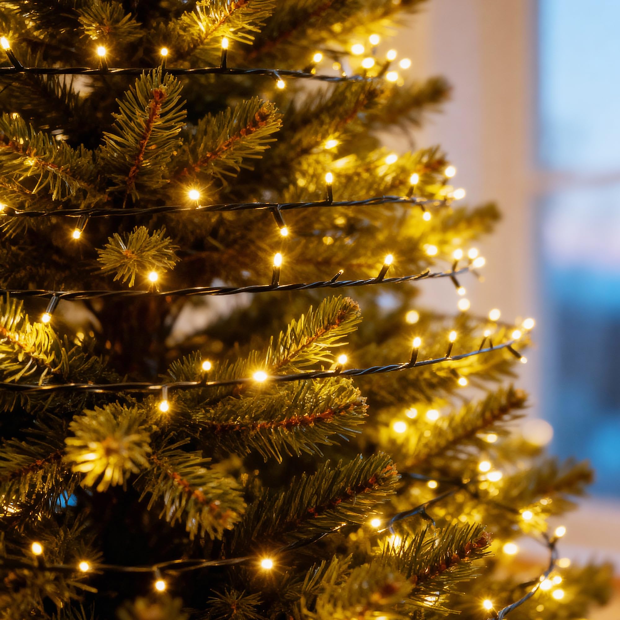 Lichterkette Außen 100m 800 LED mit 8 Modi, Timer und Speicherfunktion – Für Lichterkette Weihnachtsbaum, Lichterkette Innen, Weihnachten, Garten, Balkon und Party (Warmweiß)