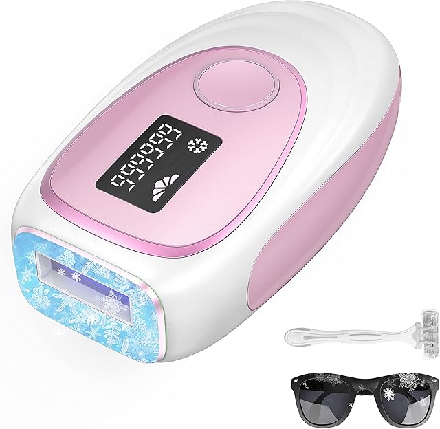 Laser Hair Removal with Cooling System, at-Home IPL Hair Removal for Women Men, Upgraded 999,900 Flashes Permanent Hair Removal Device on Facial Legs Arms Bikini Line