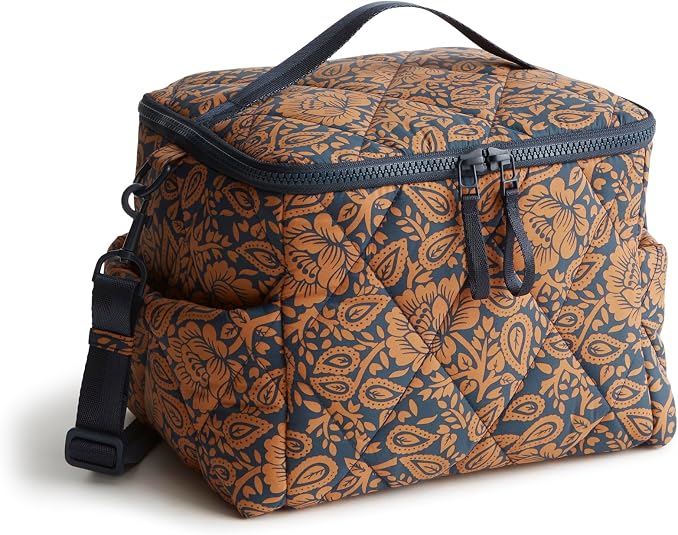 Vera Bradley Women's Nylon Lunch Cooler, Lotus Montage Roasted Pecan