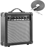 Ampli de guitare électrique 20 Amplificateur Watt Amplifiant portable avec prise casque Powe gain y compris câble professionnel de réduction du bruit (Orange)