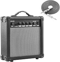 CXLWZ 20W Electric Guitar Amp - Portable Combo Amplifier with Headphone Jack, Gain Controls & Noise Reduction Cable, Black