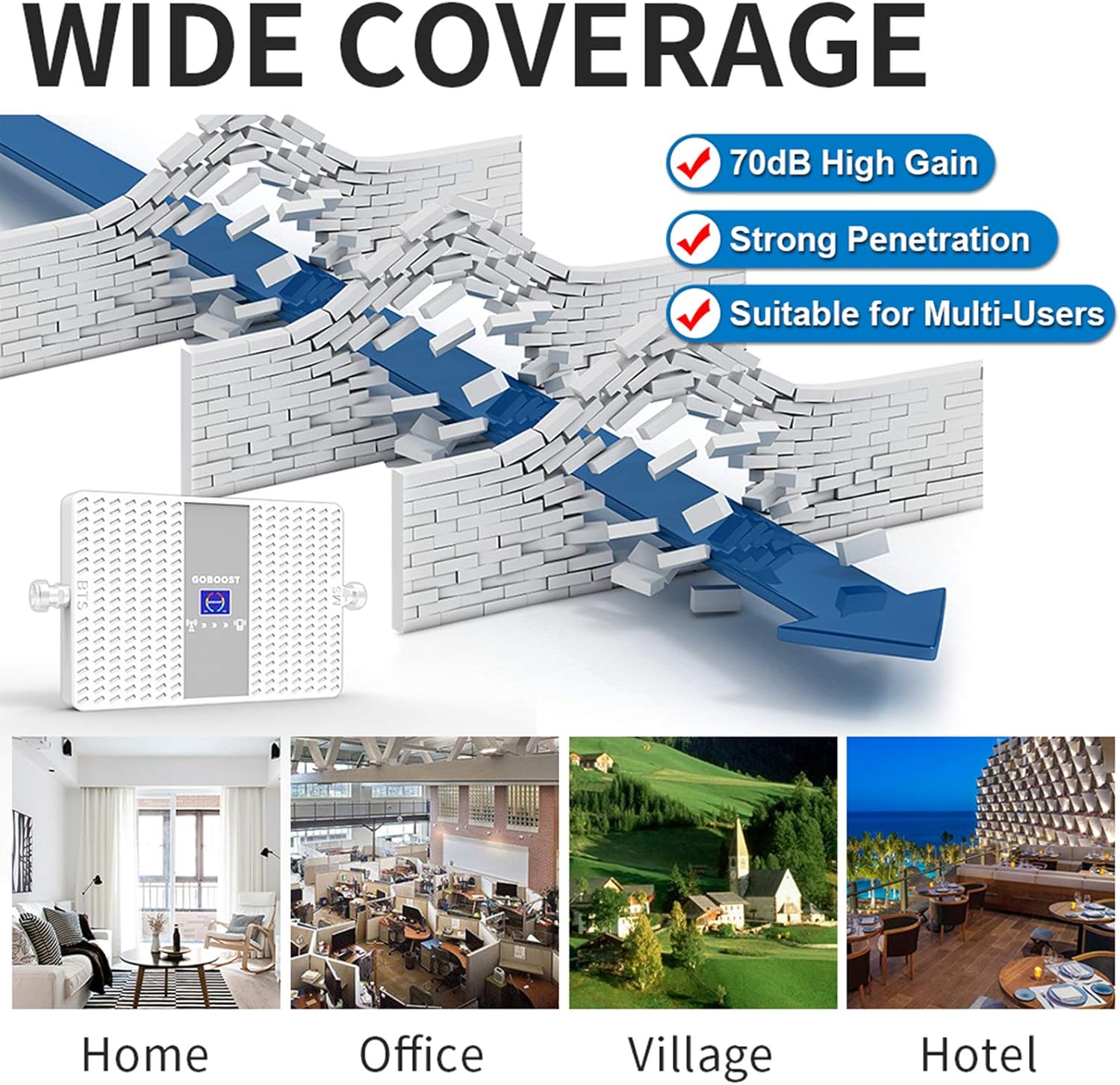 Lowest Price Goboost Cell Phone Signal Booster for Home and Office 3G 4G LTE Band 4 Band 5 850MHz 1700/2100MHz Cell Signal Amplifier Repeater with Antenna Kit for AT&T Verizon US Cellular & More | FCC Approved Hot Deals Goboost Cell Phone Signal Booster for Home and Office 3G 4G LTE Band 4 Band 5 850MHz 1700/2100MHz Cell Signal Amplifier Repeater with Antenna Kit for AT&T Verizon US Cellular & More | FCC Approved