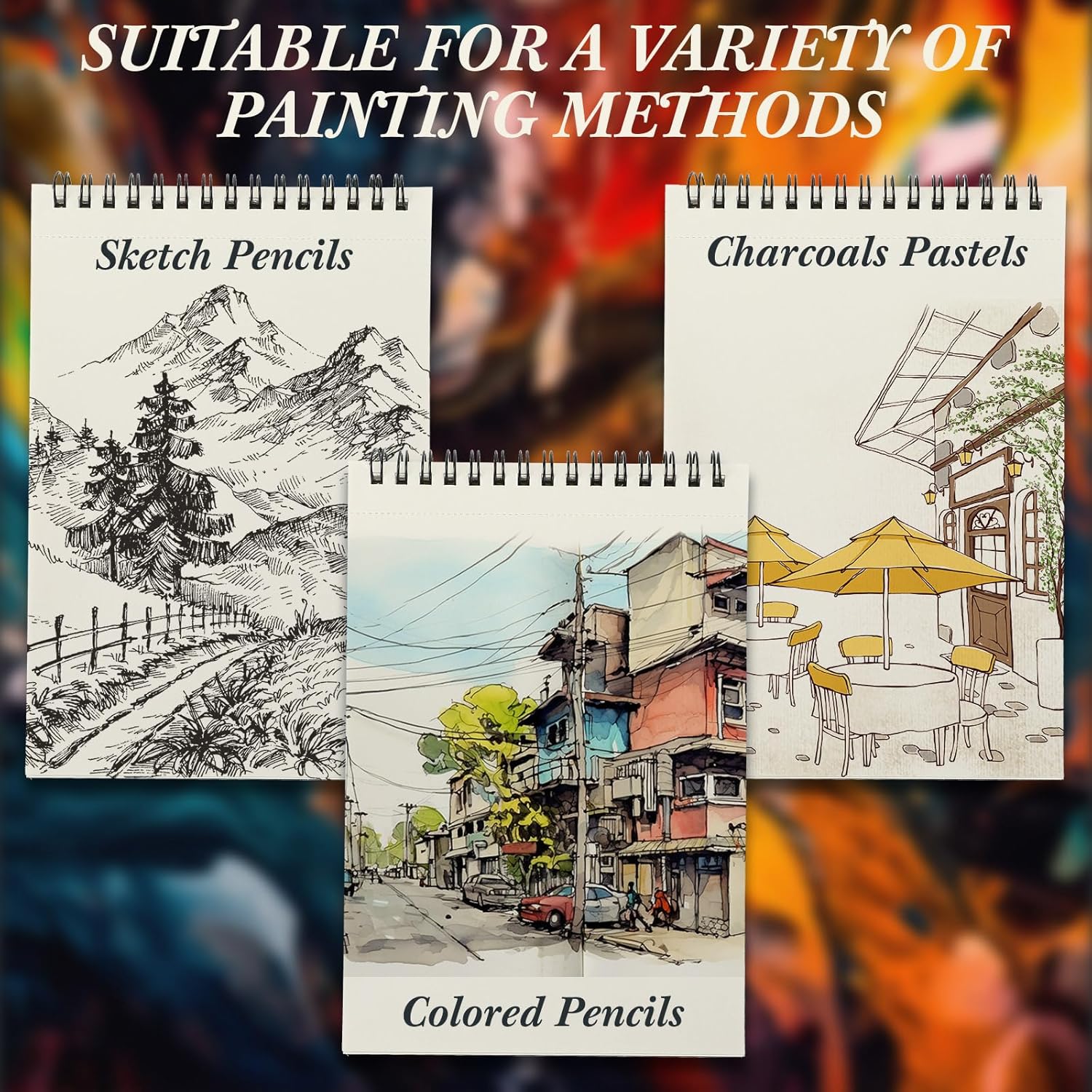 Jexine 20 Pack 9 x 12 Inch Sketch Book, Top Spiral Bound Sketchbook 30 Sheet Sketch Pad Bulk(68 Lb/100 GSM) Drawing Paper Pad, Art Sketchbook Paper Craft Supplies for Adults Beginners Artists