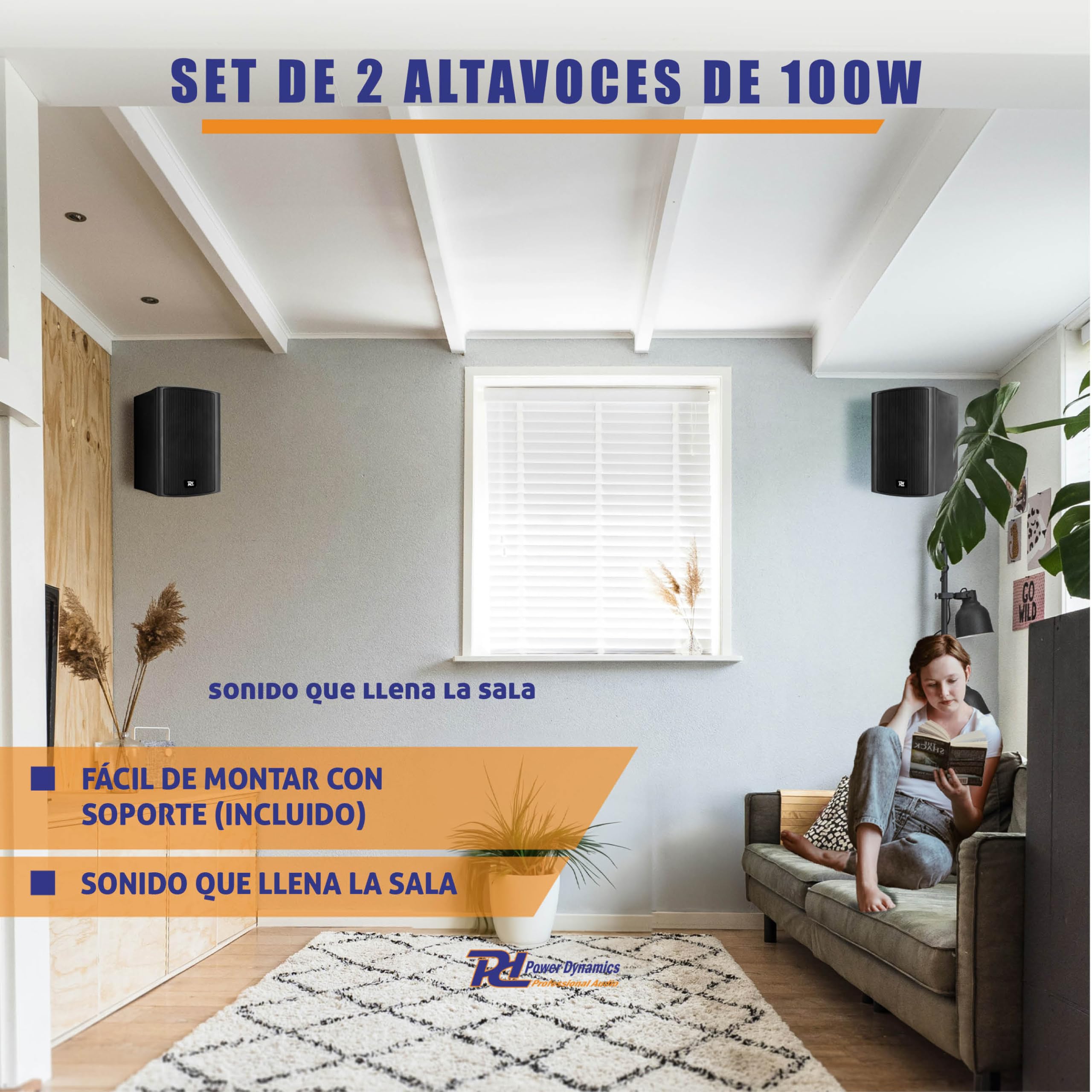Skytec Par de Altavoces comerciales de 2 vías para Discotecas y Bares, Color Negro